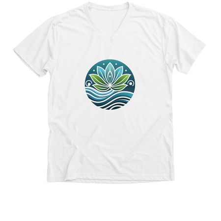 One Source. Endless Expressions., a Solid White Blend Premium V-Neck Tee