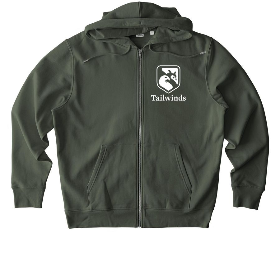 Tailwinds Zips, a Khaki Green Stanley/Stella Unisex Cultivator 2.0 Zip Up Pullover Hoodie