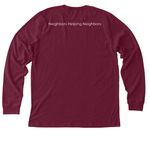 Neighbors Helping Neighbors Collection 2026, a Heather Cardinal Premium Long Sleeve Tee (back-view)