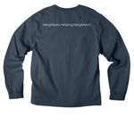 Neighbors Helping Neighbors Collection 2026, a Vintage Navy Unisex Heavyweight Long Sleeve Tee (back-view)