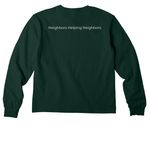 Neighbors Helping Neighbors Collection 2026, a Forest Youth Heavyweight Long Sleeve Tee (back-view)