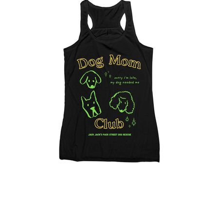 Dog Mom Club (Street Dog Edition), a Black Women's Racerback