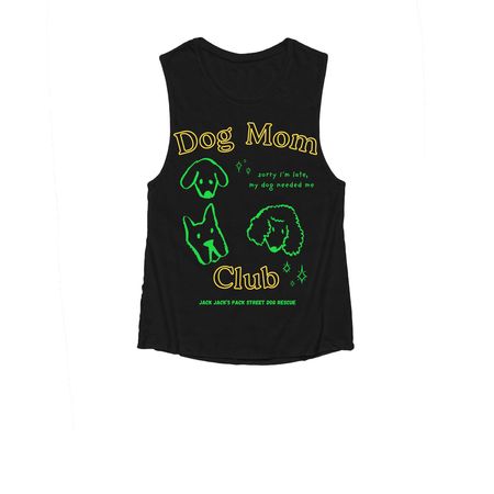 Dog Mom Club (Street Dog Edition), a Black Women's Muscle Tank