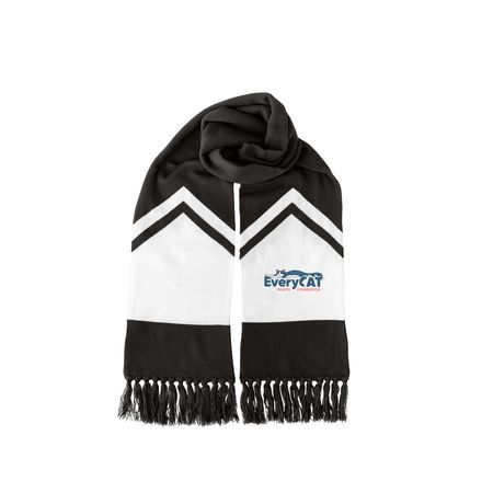 EveryCat Scarf, a Black/ White Two-Tone Gameday Scarf