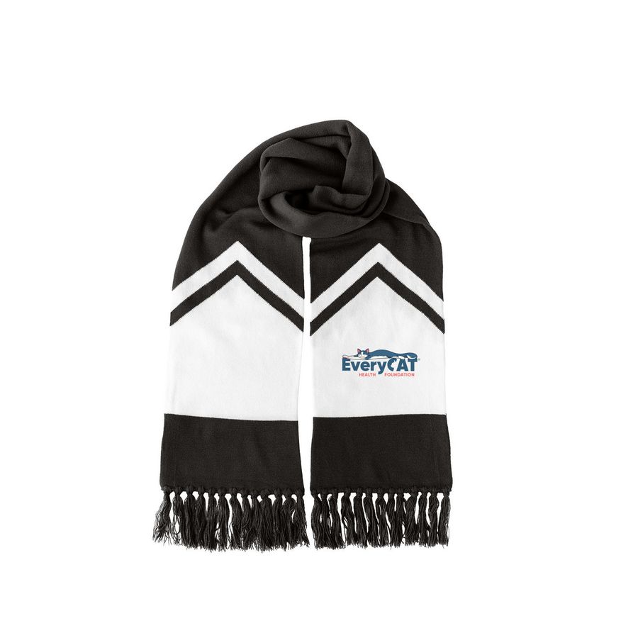 EveryCat Scarf, a Black/ White Two-Tone Gameday Scarf