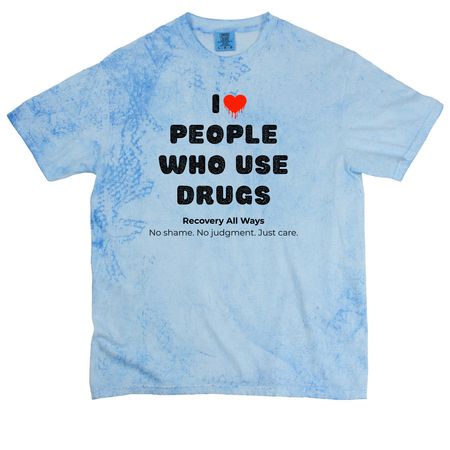 I Love PWUD, Scotty B 2026, a Fiji Blue Comfort Colors Colorblast Tee