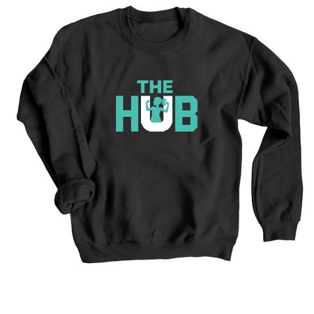 The Hub, a Black Crewneck Sweatshirt