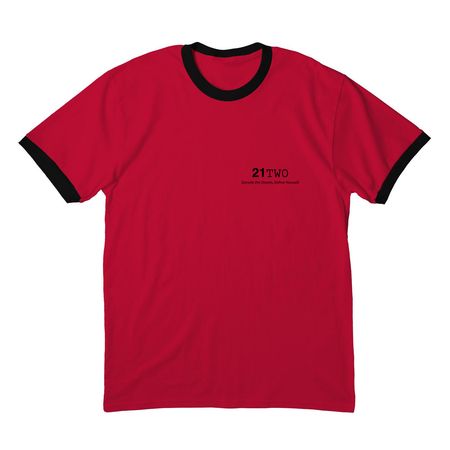 21two Premium, a Red/ Jet Black Cotton Ringer Tee