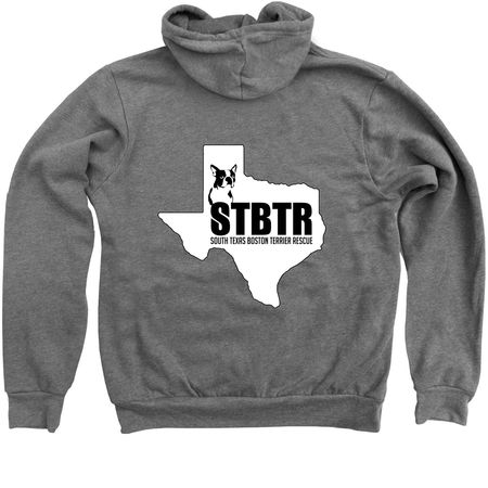 Cool weather, warm hearts.&nbsp;, a Deep Heather Zip Up Hoodie (back-view)