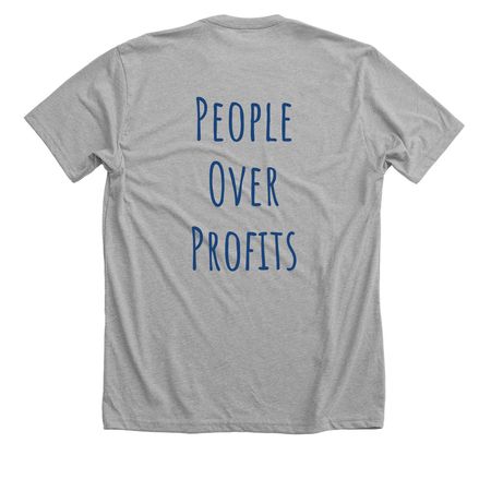 People Over Profits Shirts, a Athletic Heather Premium Unisex Tee (back-view)