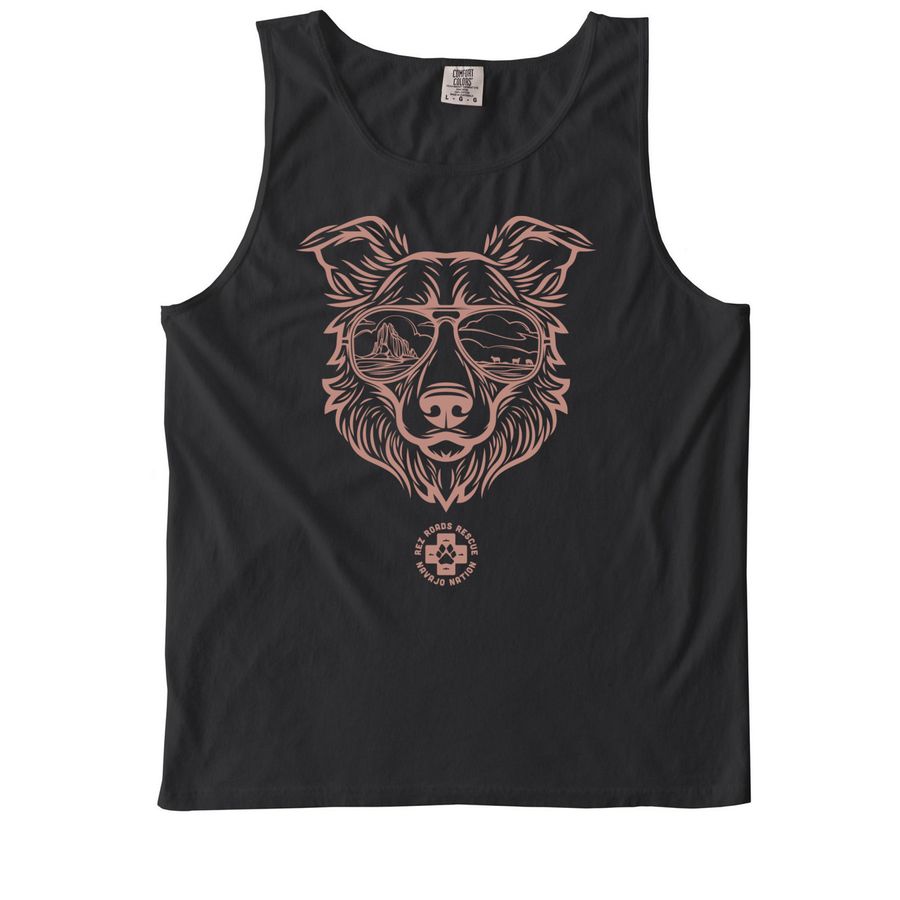 SUMMERTIME REZPUBBY, a Black Comfort Colors Tank Top