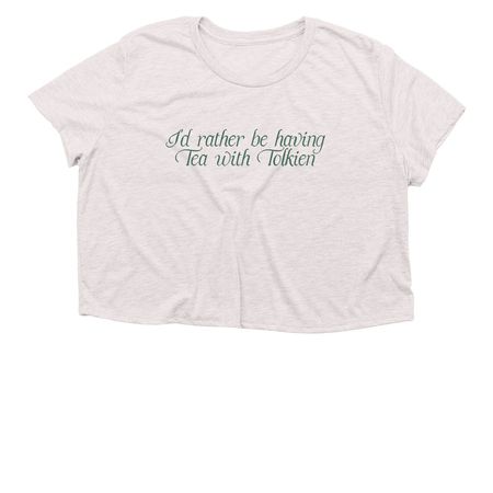 I'd Rather Be Having, a Heather Dust Women?s Flowy Cropped Tee