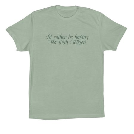I'd Rather Be Having, a Dusty Blue Premium Cotton Tee