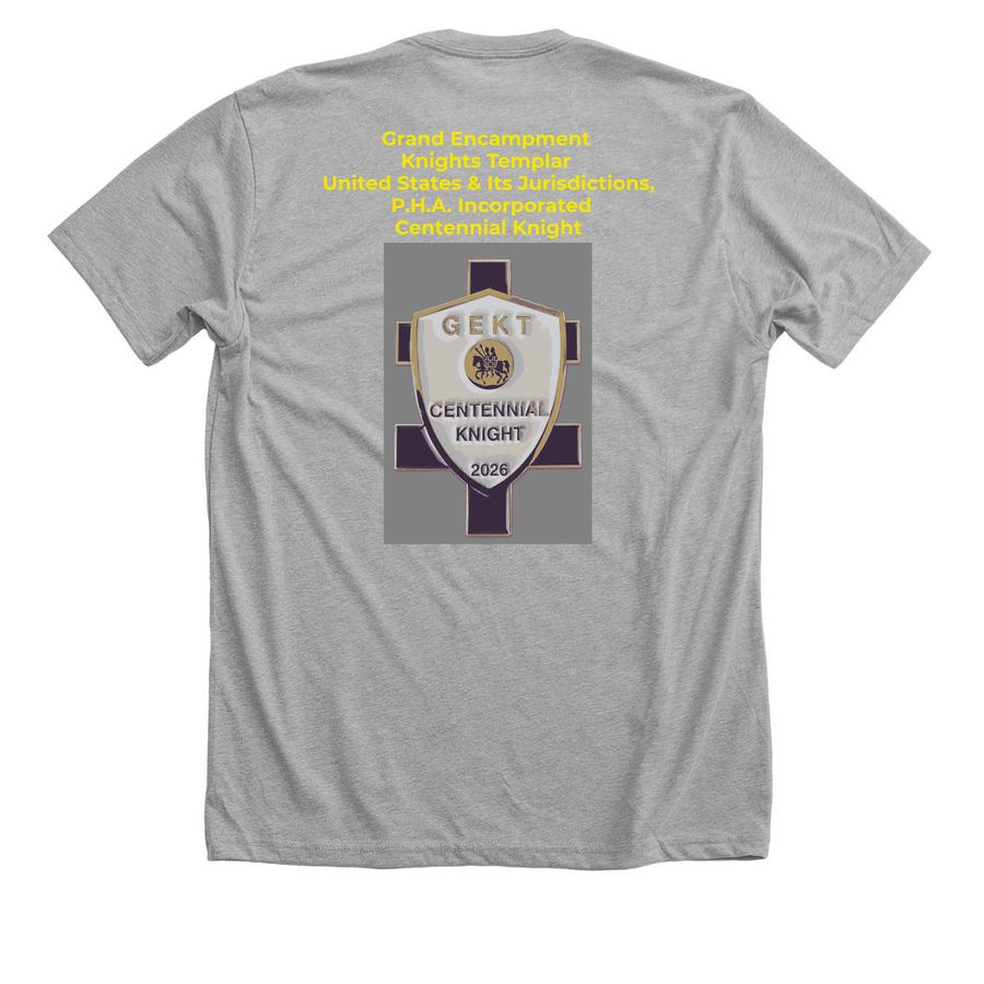 Grand Encampment Knights Templar, USA, PHA, a Athletic Heather Premium Unisex Tee (back-view)