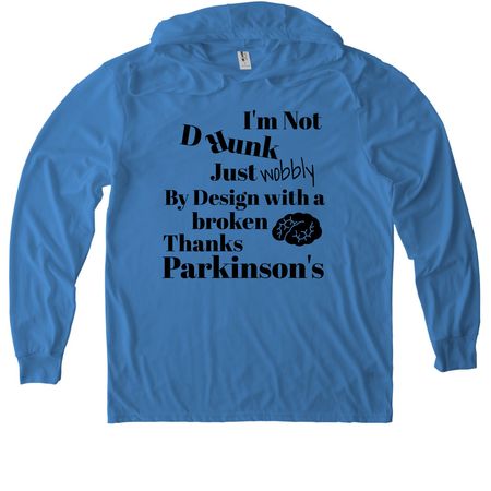 Wobbly By Design, a Azure Blue Allmade Eco Triblend Hoodie Tee