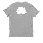 Summer 2026, a Granite Grey Heather Allmade Organic Cotton Unisex Tee (back-view)