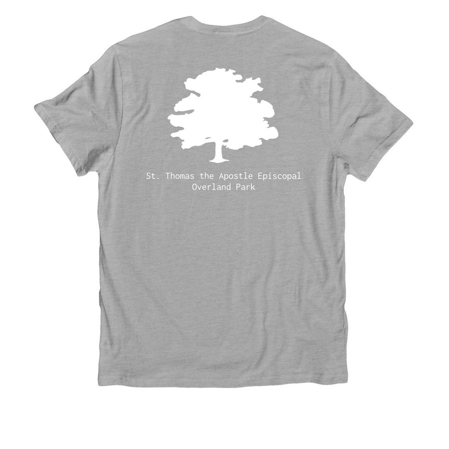Summer 2026, a Granite Grey Heather Allmade Organic Cotton Unisex Tee (back-view)