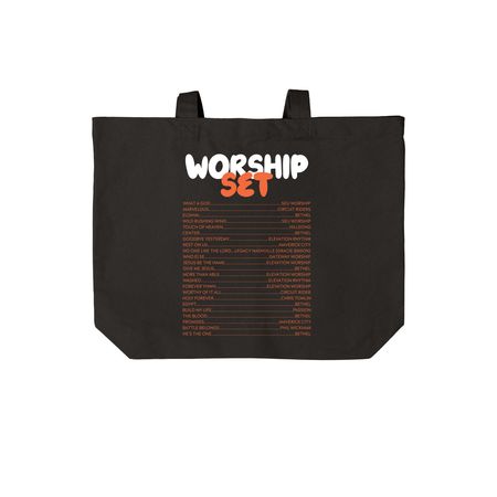 Worship Set Tote, a Deep Black Cotton Canvas Tote Bag