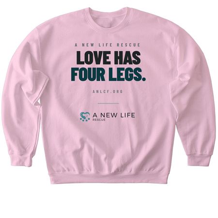 Love has four legs, a Light Pink Softstyle Crewneck Sweatshirt