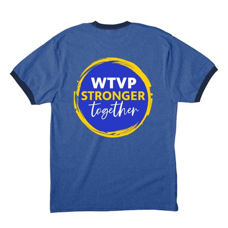 Shirts-Stronger Together, a Heather Royal/ Navy Cotton Ringer Tee
