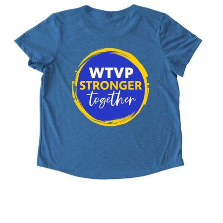 Shirts-Stronger Together, a Azure Blue Allmade Eco Triblend Women?s Scoop Neck Tee