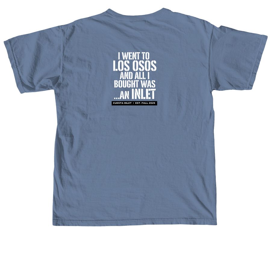 All We Bought...! back side, a Blue Jean Comfort Colors Unisex Tee (back-view)