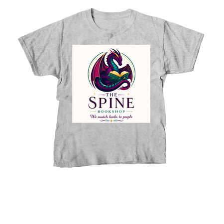 The Spine Bookshop Logo Shirt, a Sport Grey Youth Unisex Tee