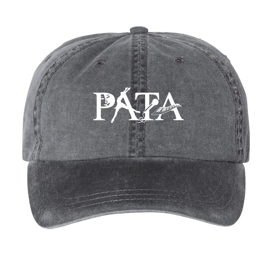 Baseball Hats, a Black Printed Pigment Dye Baseball Cap