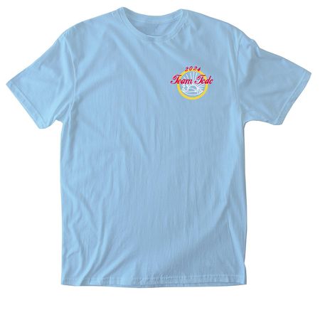 TCDC Breakthrough T1D 2024 Walk T-Shirts, a Light Blue Softstyle Cotton Tee (back-view)
