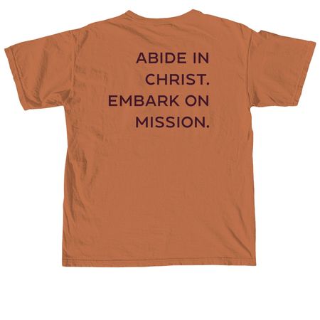 "Abide, Embark" Shield Logo Comfort Colors T, a Yam Comfort Colors Unisex Tee (back-view)