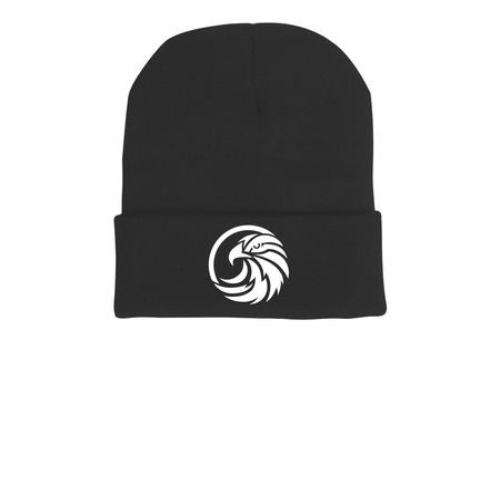 Beanies Are In!, a Black Printed Cuffed Beanie