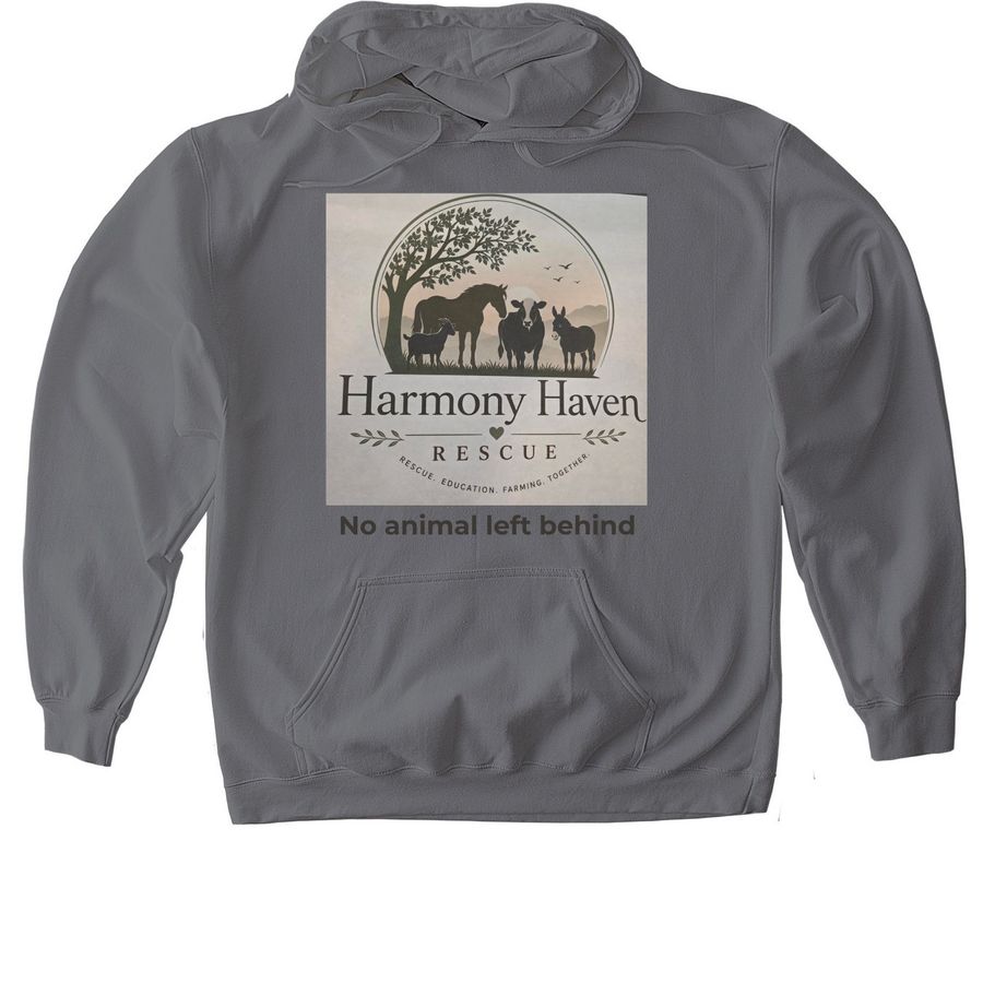 nonprofit animal rescue fundraiser, a Charcoal Gildan Softstyle Pullover Hoodie