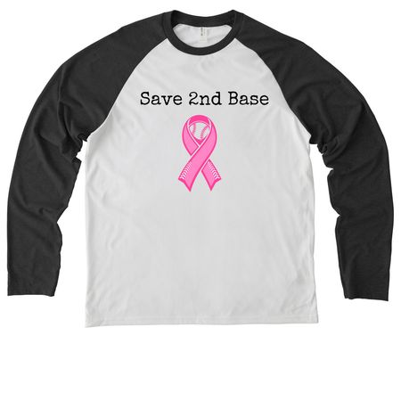 Save 2nd Base | Makenzee Strong, a Space Black/ Bright White Allmade Eco Triblend Colorblock Raglan Long Sleeve Tee