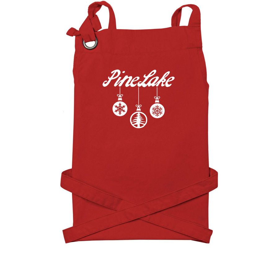 Holiday Apron, a Red Cotton Canvas Pocket Apron