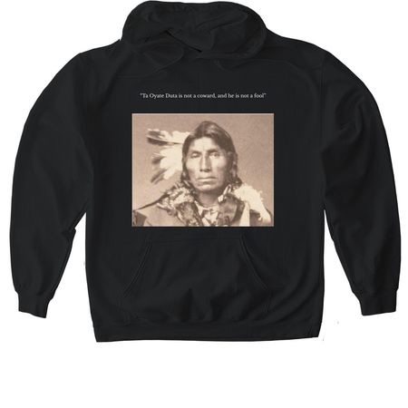 Ta oyate duta, a Black Gildan Softstyle Pullover Hoodie