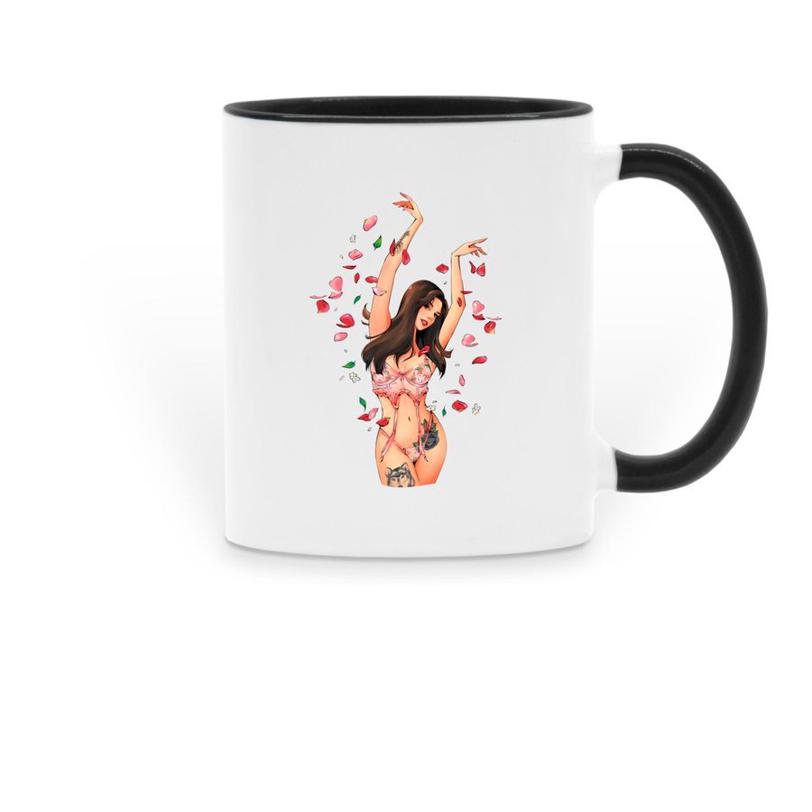 SPRING, a Black Two-Tone Ceramic Mug