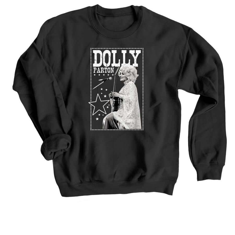 Dolly Parton Sweatshirt, a Black Crewneck Sweatshirt