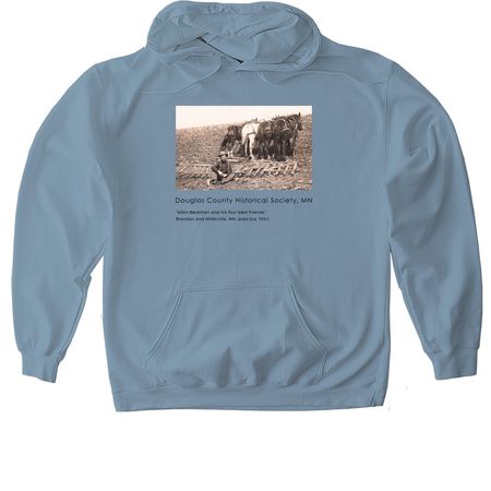 His Four Best Friends, a Stone Blue Gildan Softstyle Pullover Hoodie