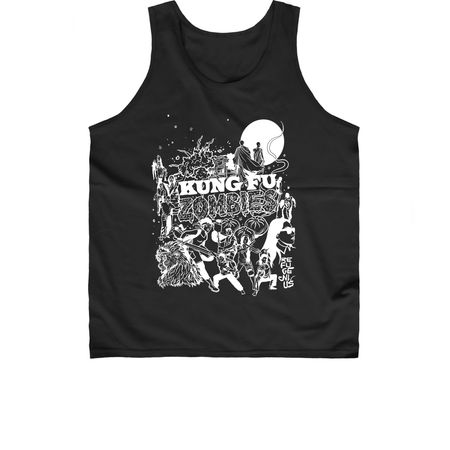 Kung Fu Zombies (Black), a Black Classic Unisex Tank Top
