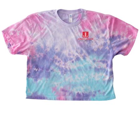 JLSLC Lead With Pride T-Shirt, a Cotton Candy Women's Tie Dye Cropped Tee