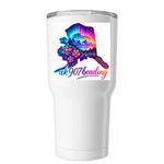 Tumbler logo 2&nbsp;, a White Insulated Tumbler (back-view)