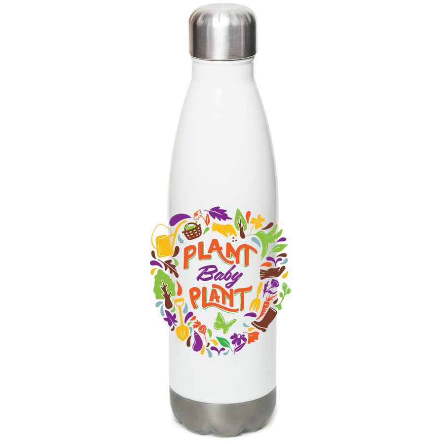 Classic Water Bottle, a White Stainless Steel Water Bottle