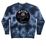 Maine Trauma Day 2026, a Black Tie Dye Crewneck Sweatshirt (back-view)