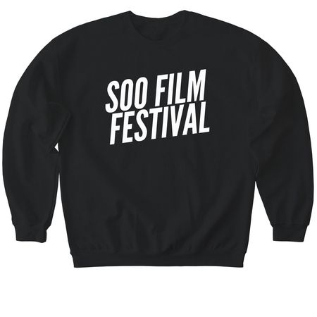 SOO FILM FESTIVAL logo, a Black Softstyle Crewneck Sweatshirt