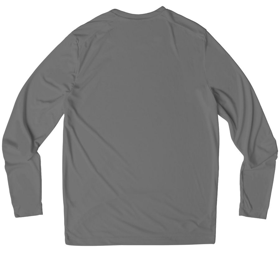 MOTA: Active Collection, a Dark Smoke Grey UV Performance Long Sleeve Tee (back-view)