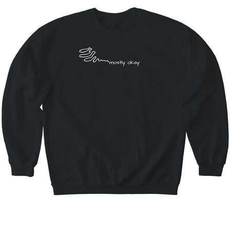 Mostly Okay Squiggles, a Black Softstyle Crewneck Sweatshirt