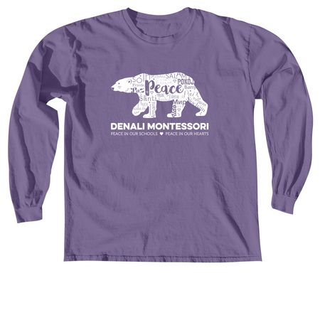 Autumn Bear, a Grape Comfort Colors Long Sleeve Tee