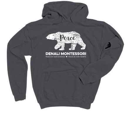 Autumn Bear, a Charcoal Youth Pullover Hoodie