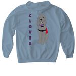 Clover, a Stone Blue Gildan Softstyle Pullover Hoodie (back-view)