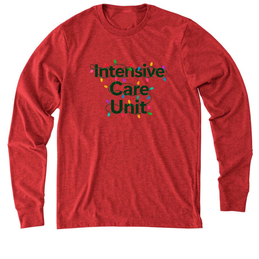ICU Holiday Shirt, a Rise Up Red Allmade Eco Triblend Long Sleeve Tee